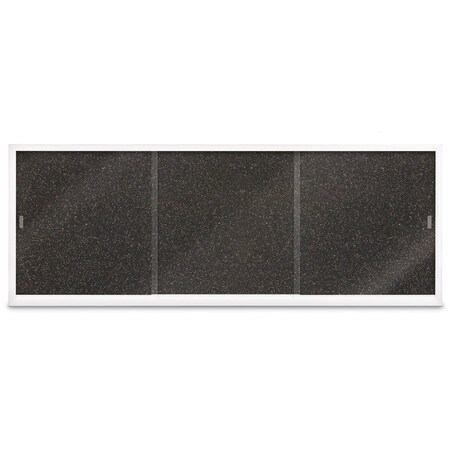 United Visual Products Sliding Door Indoor Enclosed Corkboard, 7 UV9027ACS-BLACK-MEDGRY